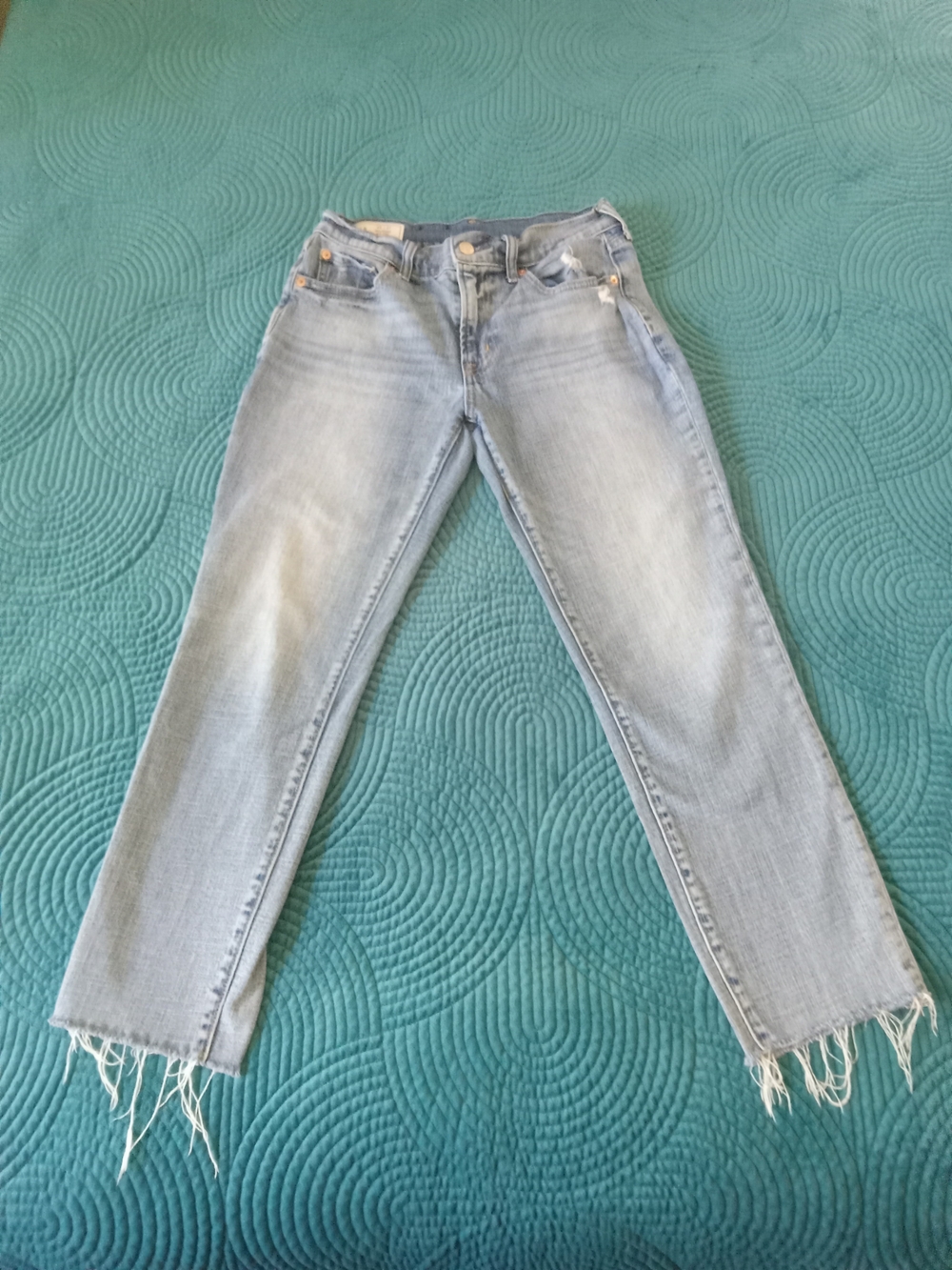 GAP Midrise Girlfriend Jeans with Frayed Hem